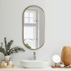 Oikiture Wall Mirrors Oval Makeup Mirror Bathroom Home Decor Gold 76x31cm