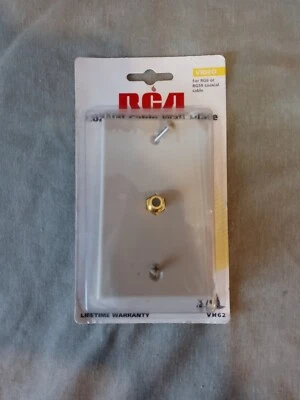 Vintage Hardware Ivory RCA VH62 Coaxial Cable Wall Plate 1 Jack & Cover RG6 RG58 - Image 1 of 2