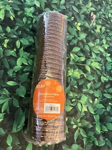 DECORATIVE FABRIC MESH RIBBON SPARKLE 10.5x 18 ft NEW FESTIVE BROWN - Picture 1 of 2