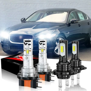 4x H15+H7 Combo LED Headlight Kit High Low Beam Fit Jaguar XE 2017-2018 2019 - Foto 1 di 13