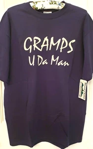 Briar Creek Mens T Shirt Size Med Blue Gramps U Da Man S/S 100% Cotton New Tag - Picture 1 of 12
