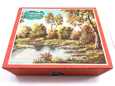 VICTORY Hand Cut Wood Jig-Saw Puzzle A BACKWATER 4029 Vintage 28" X 22" ENGLAND - Image 1 of 4