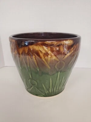 Vintage Robinson Ransbottom Pottery Roseville Ohio Planter Sun Moon Jardiniere - Image 1 of 4