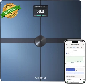 WITHINGS Body Smart Scale Wi-Fi Bluetooth Body Fat Weight Digital Apple Health - Picture 1 of 12