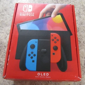 Nintendo Switch OLED HEG-001 Console W/Neon Red & Neon Blue Joy-Cons in box - Picture 1 of 13