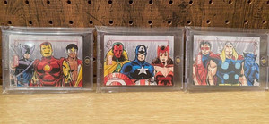 Upper Deck Marvel Sketch Captain America Iron Man Avengers Card Set of 3