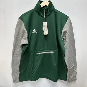 Adidas sweatshirt men's navy or green fleece 1/4 zip team pocket size XS-3XL NEW - Picture 1 of 24