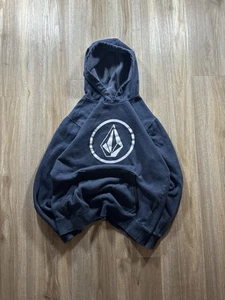 Vintage Volcom Hoodie Mens Medium Blue Gray Skateboarding Pullover Y2K Hipster - Picture 1 of 6