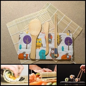 6Pcs Sushi Making Kit, Bamboo Sushi Rolling Mat Suitable for Beginners and Exper - Picture 1 of 11