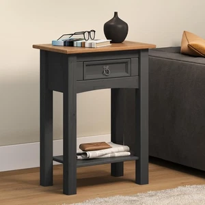 Charcoal Grey Console Table Solid Pine 1 Drawer – Slim Entryway Storage - Picture 1 of 12
