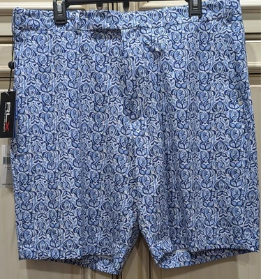 NEW Men's Sz 36 RLX Ralph Lauren Fish Print Blue Golf Shorts Stretch Classic Fit - Image 1 of 4