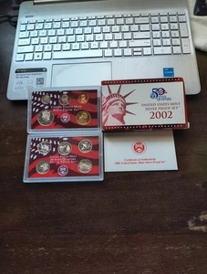 2002  U.S. MINT 90% SILVER PROOF SET WITH BOX + COA - 10 COINS - Picture 1 of 24