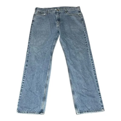Calça jeans vintage Carhartt masculina trabalho lavagem leve reta etiqueta perdida - 40 x 32 - Imagem 1 de 4