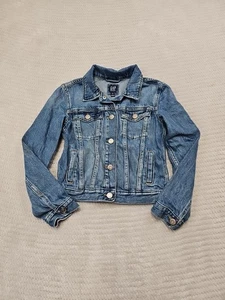 Gap Kinder Jeansjacke Mädchen Große 10 Blau Denim Druckknopfleiste - Bild 1 von 7