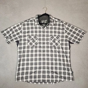 Kuhl Shirt Mens 2XL Black White Plaid Pearl Snap Short Sleeve Lightweight - Picture 1 of 11