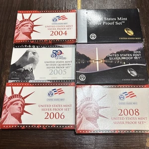 LOT OF 6 • US MINT SILVER PROOF SETS • 2004-2013 • 90% SILVER w/ COA 68 Coins! - Picture 1 of 1