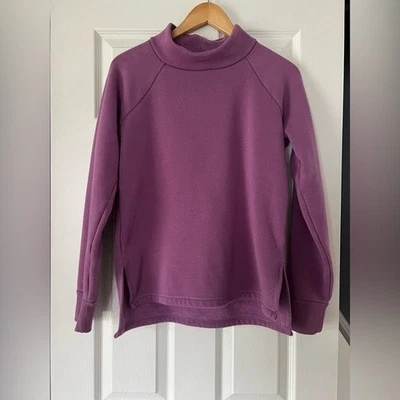 Gaiam女式Chloe运动衫小号紫色模拟领羊毛衬里套衫瑜伽 — 第 1/4 张图片
