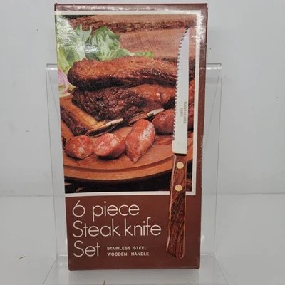 Juego de cuchillos para carne de colección Washington Forge 6 piezas mango de madera de acero inoxidable Brasil caja nueva Foto 1 de 4