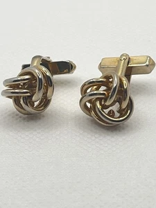 VTG Celtic Knot SWANK Cufflinks Gold Tone Men’s Formal Wear Suit Tux Groom - Picture 1 of 5
