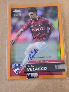 2023 Topps Chrom MLS ALAN VELASCO FC DALLAS ORANGE REFRAKTOR/25 AUTO 🙂✿️🙂 - Bild 1 von 10