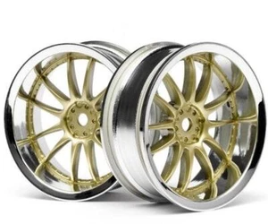 NEW HPI Nitro 3 Nitro RS4 3 Work XSA O2C Wheel 26mm Chrome/Gold 6mm Offset (2) - Picture 1 of 2