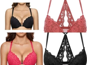 NWT DOBREVA Women's Push Up Racerback Front Clasp Bra Lace Padded Underwire (1) - Picture 1 of 27