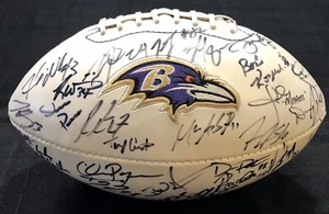 Balt Ravens Team Signed 2011/12 NFL Logo Football (Ray Lewis) JSA/LOA 40+ sigs - Picture 1 of 11