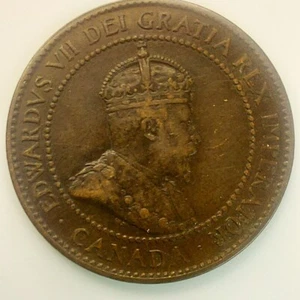Canada 1902 Large One Cent Canadian Coin King Edward VII Copper - Picture 1 of 4