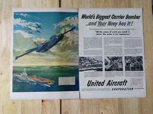 United Aircraft Corporation 1951 de colección anuncio original de dos páginas 921 - Imagen 1 de 1