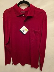 Roundtree & Yorke Silky Finish Slim Fit Red Size Medium 100% Cotton Shirt NWT - Picture 1 of 4