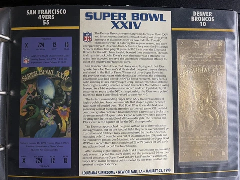 NFL Gold Super Bowl Ticket Willabee Ward 22KT #24 49ers v Broncos FREE SHIP Cover