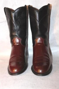 SHARP J. CHISOLM WOMEN'S OXBLOOD RED & BLACK LEATHER ROPER'S/ 7-1/2 M -EUC - Picture 1 of 19