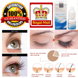 Eyelashes Eyebrows Hair Growth Serum Enhancer Oil 100% Organic Pure with Brush 