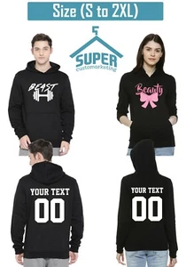 WILD BEAST BEAUTY Couple Matching HOODIES TOGETHER SINCE For Him and Her - Picture 1 of 3