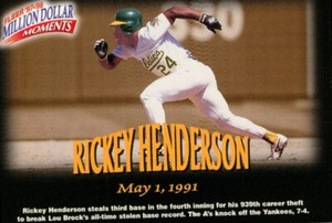 1997 Fleer Million Dollar Moments Rickey Henderson 24 Athletics