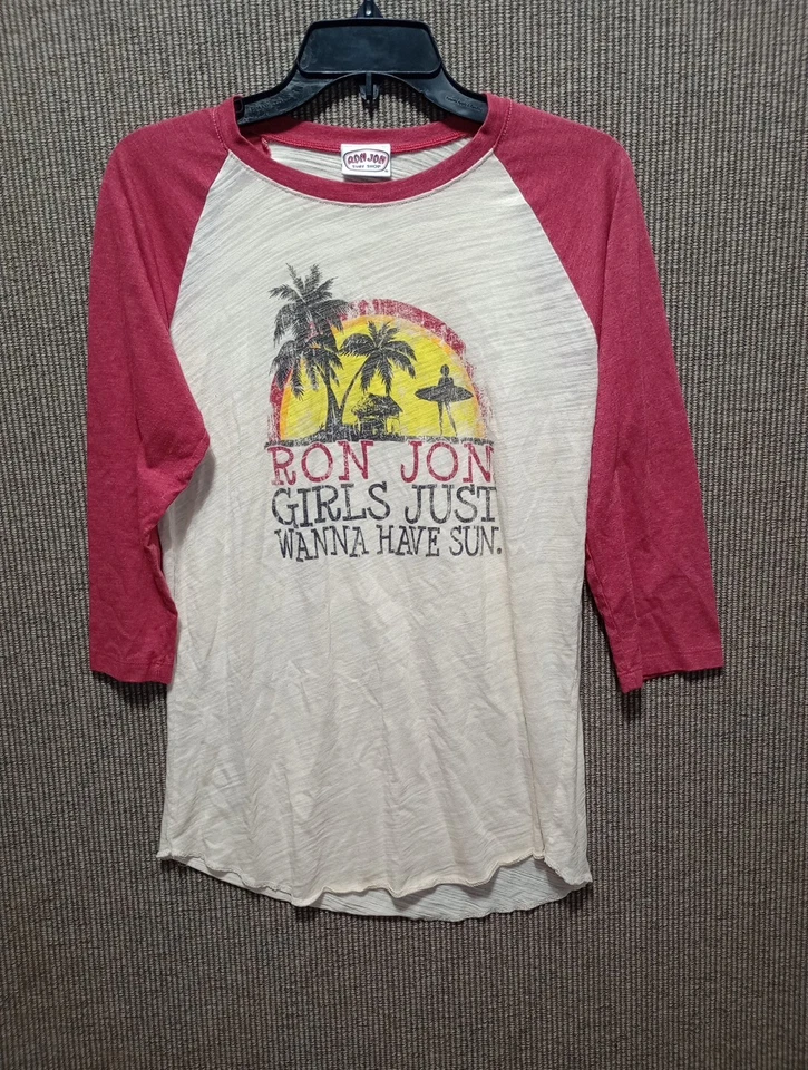 RON JON SURF SHOP Size M Long Sleeve T-shirt Girls Just Want To Have Sun - Image 1 of 4
