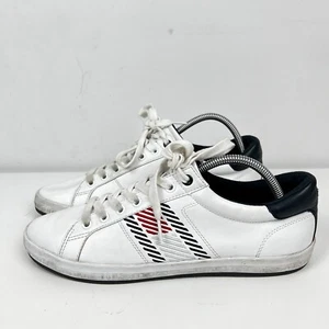 Tommy Hilfiger Corporate Leather Cup Stripes White Men's Shoes US 10 UK9 EU43 - Picture 1 of 5