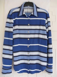 ICEBERG Jeans Blue White Striped Shirt Long Sleeve Italy Size: See Description! - Picture 1 of 24