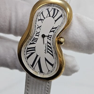 Reloj blando Salvador Dalí Exaequo vintage chapado en oro cuarzo fundido 92006 - Imagen 1 de 4