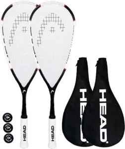 Head Nano Ti 115 Squash Racket Twin Set, Squash Balls & Cover RRP £315 - Picture 1 of 3
