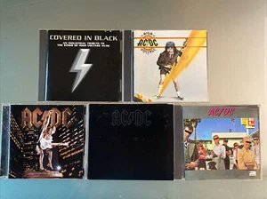 AC/DC 5 LOT: Tribute Covered In Black, High Voltage, Stiff Lip, Back, Dirty ⚡️ - Picture 1 of 6