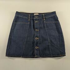 Jack Wills Blue Denim Button Up Skirt Womens Size 10
