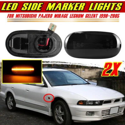 LED Smoke Side Marker Lights For 1992-2005 Mitsubishi Galant Lancer Mirage - Image 1 of 4