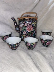Vintage Sammlerstück Handarbeit Porzellan Keramik Chinesische Teekanne Set - Bild 1 von 12