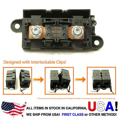 LITTLEFUSE Expandable Mega Fuse HOLDER with 225A megafuse 225 amp 32V DC Slo-Blo - Image 1 of 4