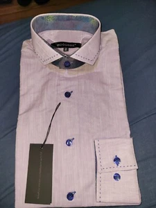 Bogosse mens purple long sleeves dress shirt size 2 small - Picture 1 of 1
