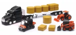 New Ray 1/43rd Peterbilt 387 Semi Truck with Bales Kubota Equipment playset. - Picture 1 of 2