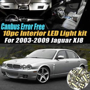 10Pc Error Free Car Interior LED White Light Bulb Kit for 2003-2009 Jaguar XJ8 - Picture 1 of 9