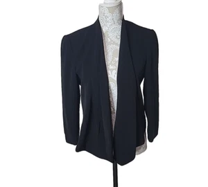 Tahari Blazer Arthur S. Levine Black Open Suit Jacket Lined Career Women's 8 - Picture 1 of 9