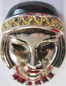7 VINTAGE CORO COLLECTION PINS, CLIPS, BIRD, RARE INDIAN, FLOWERS, MASK, SIREN - Picture 1 of 18